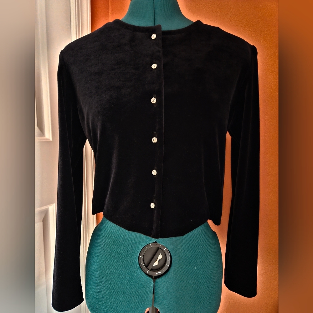 Women's Black Velvet Evening Jacket Size small